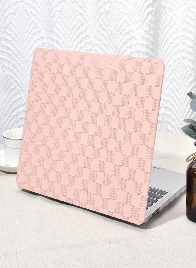 Seorsok Compatible with MacBook Pro 13 inch Case M2 2023,2022,2021-2016 A2338 M1 A2251 A2289 A2159 A1989 A1708 A1706,Elegant Leather Plastic Hard Case&Transparent Keyboard Cover,Pink Tartan PVC - Image 1