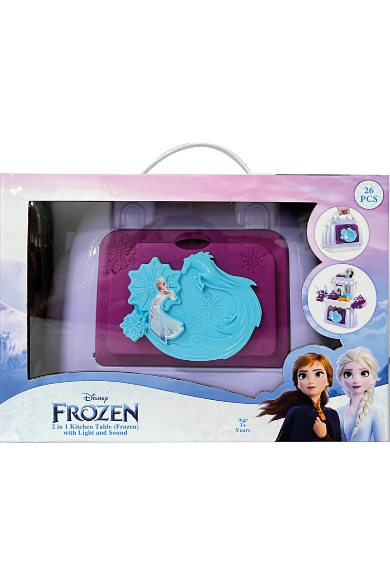 Disney طاولة مطبخ مجمدة 2 في 1 مع ضوء وصوت | آنا / إلسا | مجموعة ألعاب المطبخ | ألعاب التظاهر | مجموعة ألعاب الطهي | هدية للأطفال - Image 1