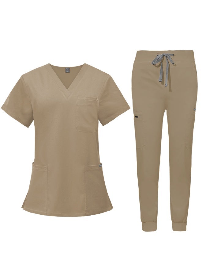 NIBEMINENT Beauty Spa Salon Clothes Doctor Nursing Uniforms Medical Scrubs Set V-neck Tops Pants Clinical Nurse Surgery Uniform - Image 1