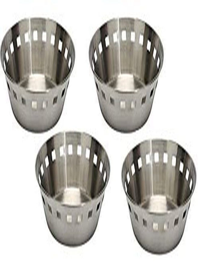 FINALITY Stainless Steel Round Shaped Bread Basket Roti Chapati Naan Tokri, Pack of 4 Pieces - Image 1