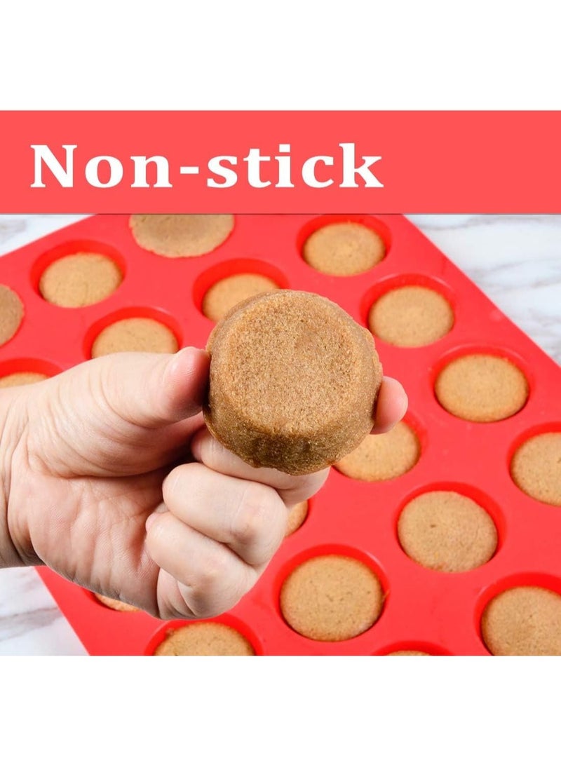 Silicone Muffin Pan Mini 24 Cups Cupcake Pan, Nonstick BPA Free Silicone Baking Pan 1 Pack - Image 5