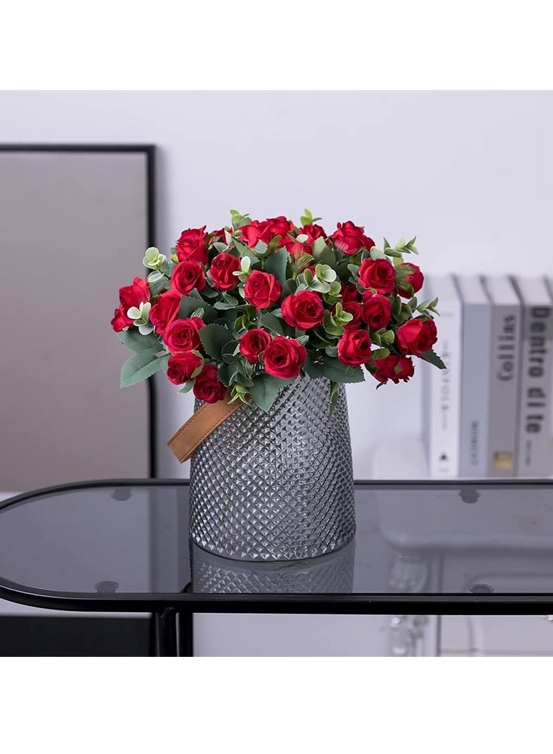 AROAQ Artificial Rose Flowers, Elegant Artificial Flowers Bouquet, Real Looking Silk Roses With Stems For Diy Wedding Bouquets Centerpieces Party Home Decorations And Outdoors Orange - Image 3