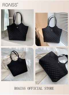 roaiss Female Large Capacity Tote Bag Shoulder Bag Commuter Bag Tote Bag Simple Vintage  - Image 5