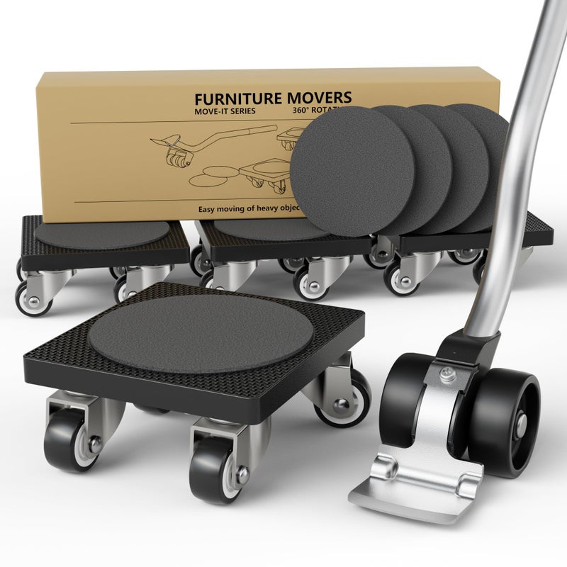 Furniture Movers with Wheels Lifter Kit by ONEON 1 14 Gentle Wheels Made of TPE 500 LB Max Load Capacity Furniture Dolly for Moving Heavy Furniture Tool Set Square