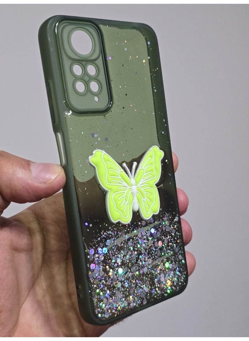 غطاء خلفي عليه فراشة متوافق مع هاتف شاومي ريدمي نوت 11 4G 2022 - Image 3