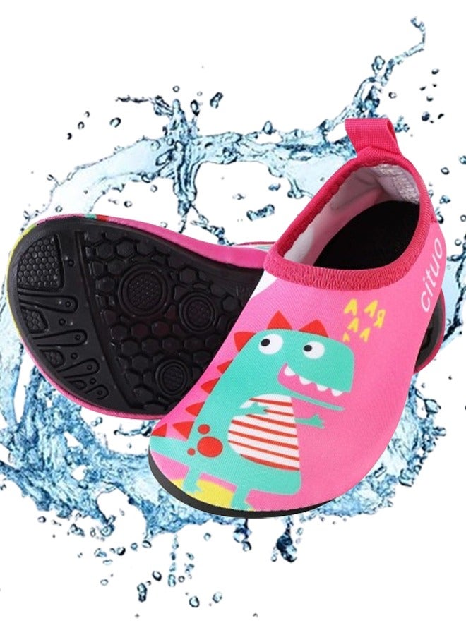 Generic Water Shoes for Kid Outdoor Quick Dry Barefoot Aqua Socks Beach Shoes for Sport Beach Swim Surf Lightweight Toddler Little Girl Boy (Pink)  - Image 1