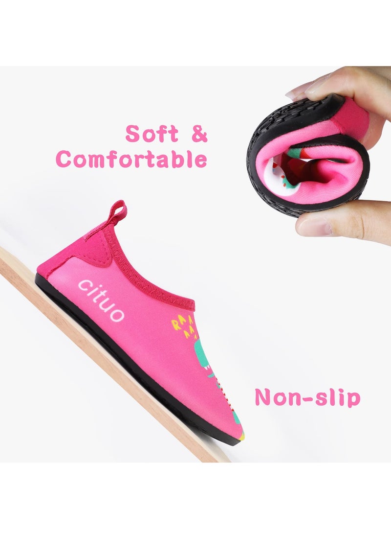 Generic Water Shoes for Kid Outdoor Quick Dry Barefoot Aqua Socks Beach Shoes for Sport Beach Swim Surf Lightweight Toddler Little Girl Boy (Pink)  - Image 2
