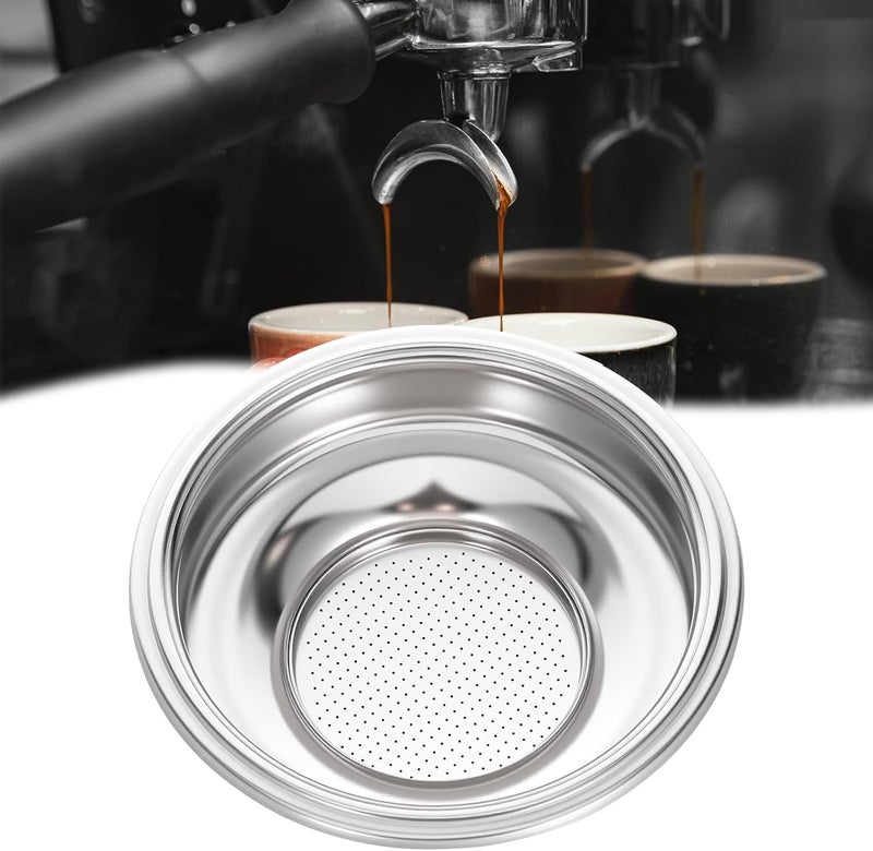 oruola 58mm Portafilter Basket, Double Layer Stainless Steel Coffee Filter, 1-Cup 58mm Basket Pressurized Porous Filter for Coffee Machine Replacement Accessories - Image 2