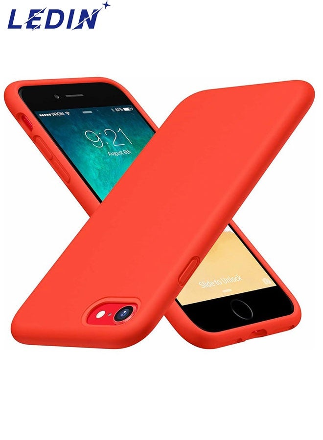 ليدين جراب سيليكون لهاتف iPhone 7/8 Plus، جراب هاتف كامل الجسم، ناعم الملمس، غطاء مقاوم للصدمات مع بطانة من الألياف الدقيقة - Image 1