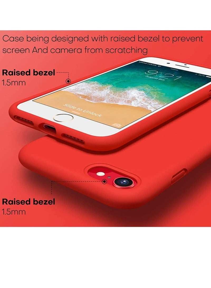 ليدين جراب سيليكون لهاتف iPhone 7/8 Plus، جراب هاتف كامل الجسم، ناعم الملمس، غطاء مقاوم للصدمات مع بطانة من الألياف الدقيقة - Image 4