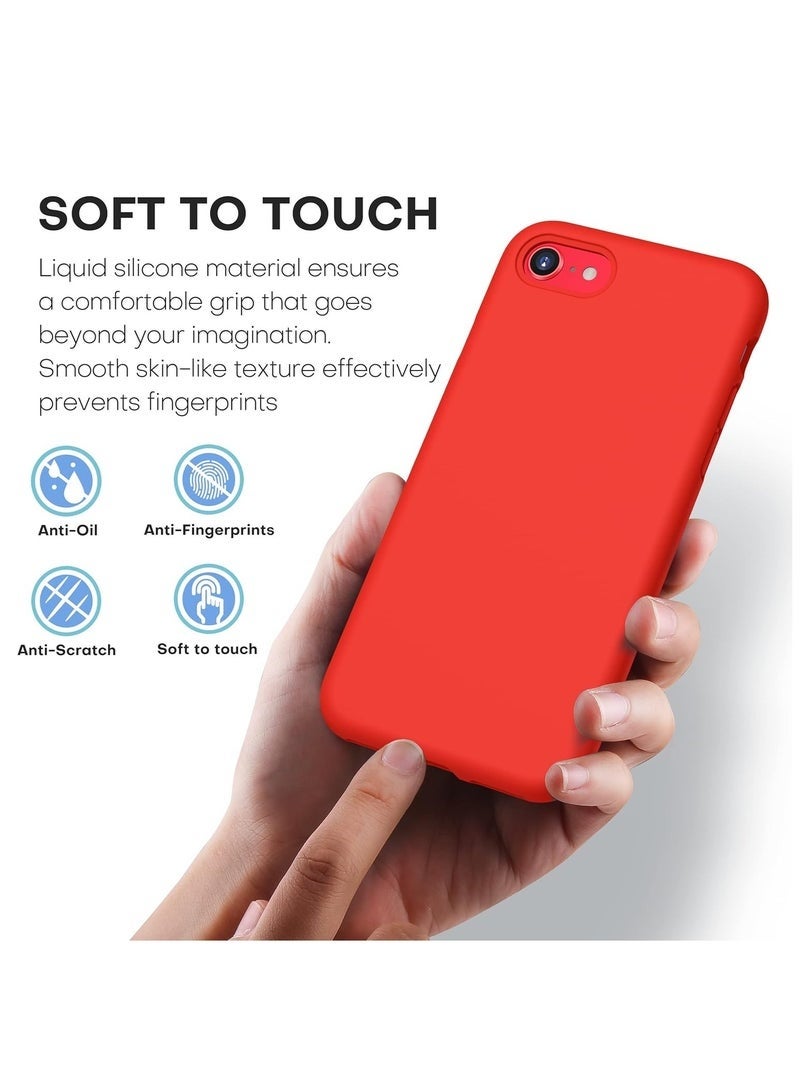 ليدين جراب سيليكون لهاتف iPhone 7/8 Plus، جراب هاتف كامل الجسم، ناعم الملمس، غطاء مقاوم للصدمات مع بطانة من الألياف الدقيقة - Image 5