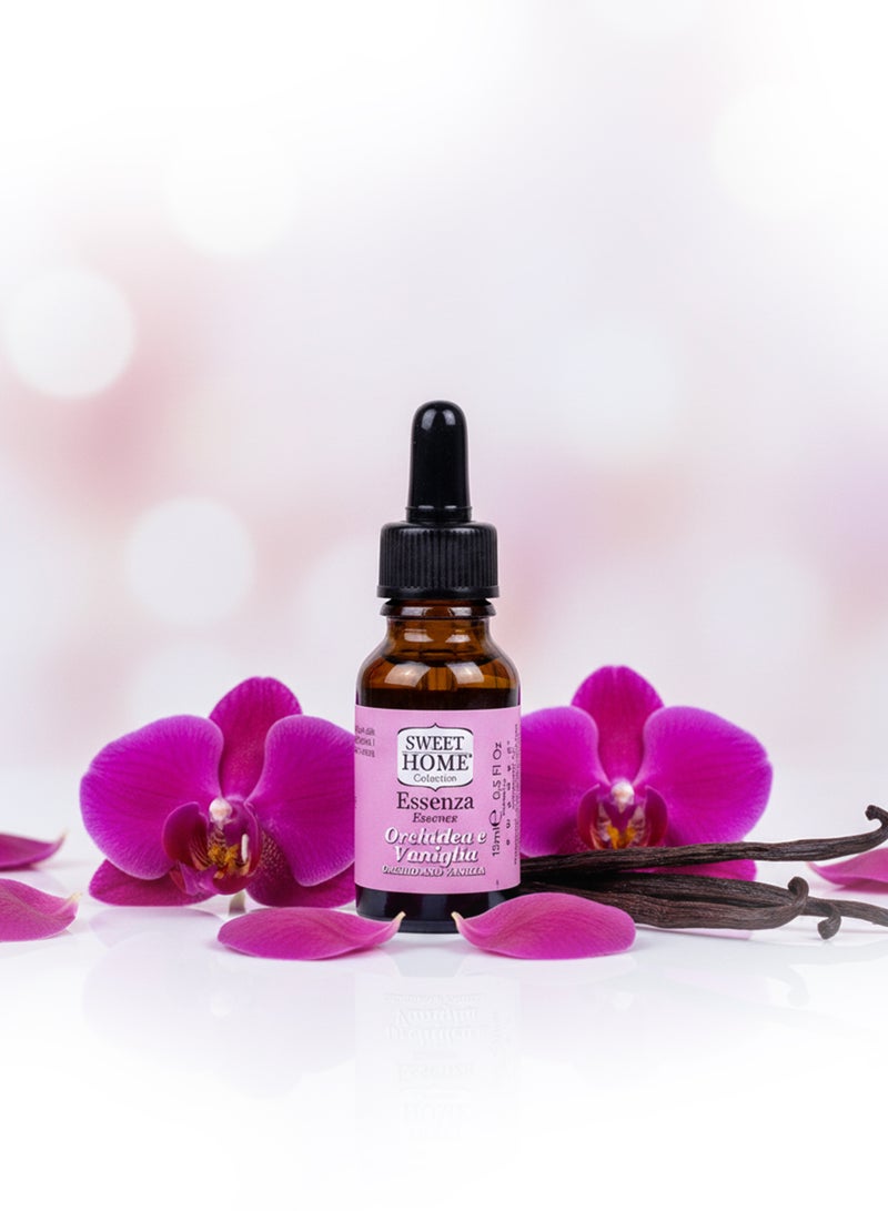 سويت هوم إسنسز - زيت عطري برائحة الفانيليا والأوركيد، ١٥ مل | رائحة فاخرة تدوم طويلًا للمنزل والمكتب | فانيليا دافئة وحلوة مع رائحة أوركيد أنيقة، مناسب للفواحات والشموع والاسترخاء - Image 1