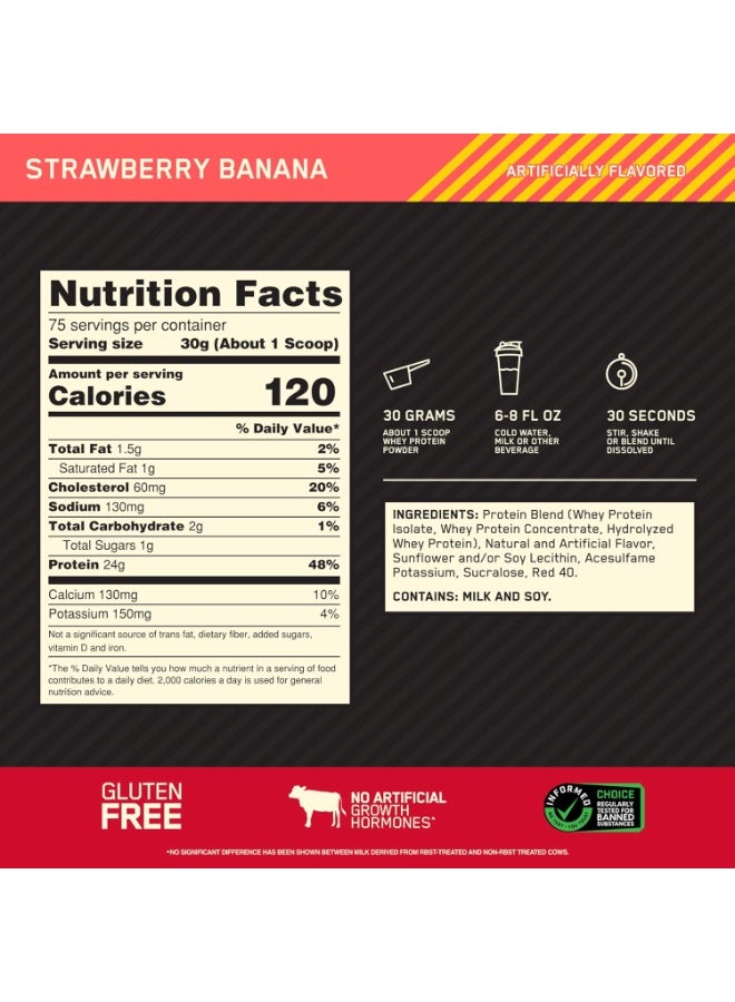 ON 100% Gold Std Whey 5lb Strawberry Banana - Image 3