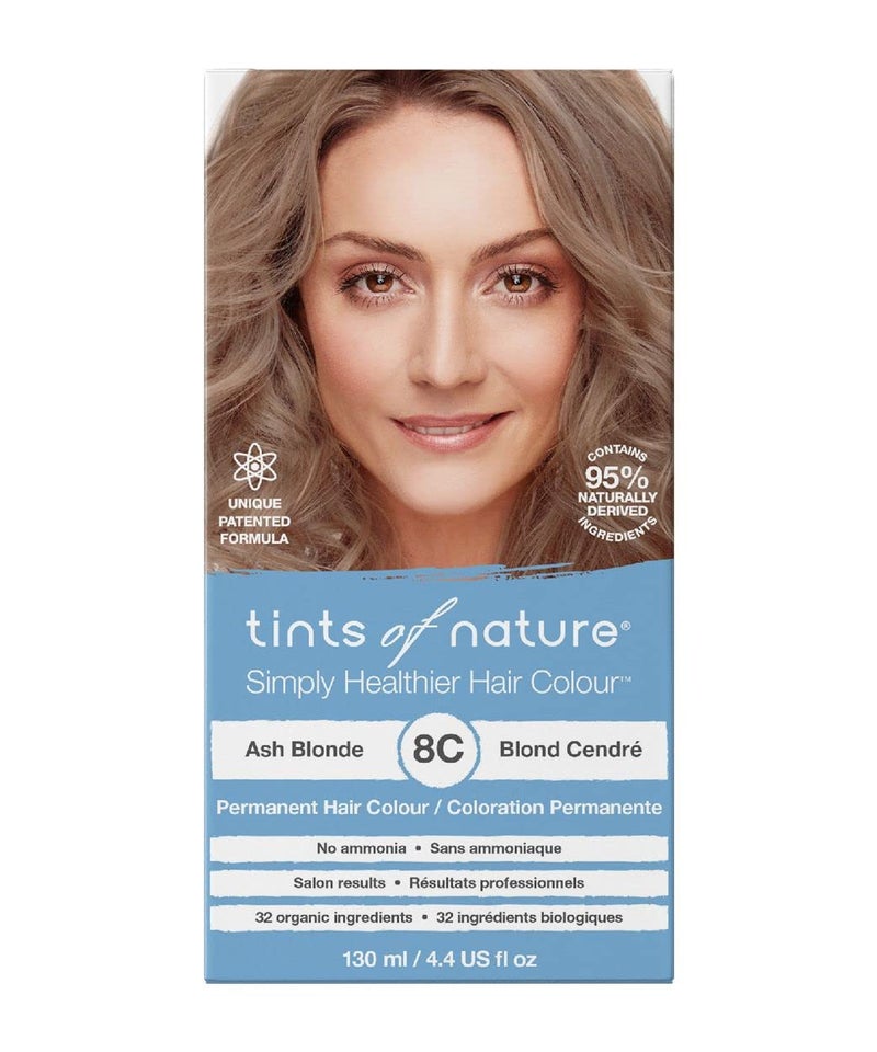 Tints of Nature 8C Ash Blonde Permanent Hair Dye, Nourishes Hair and Covers Greys, Ammonia-Free, 4.4 fl oz - Image 1