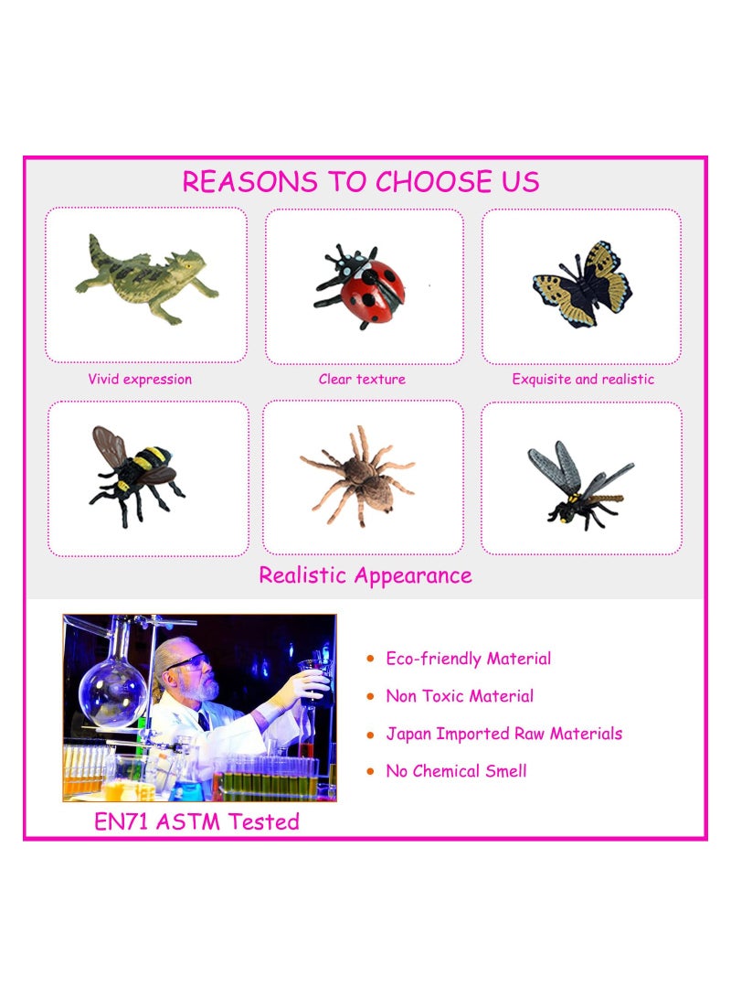 Zikra 18pcs Insect Bug Toy Figures, Realistic Mosquito Spider Action Model for Toddler, Educational Learning Toys, Cake Topper, Halloween Party Favor School Project Bug Figurines Set for Kids Toddlers - Image 2