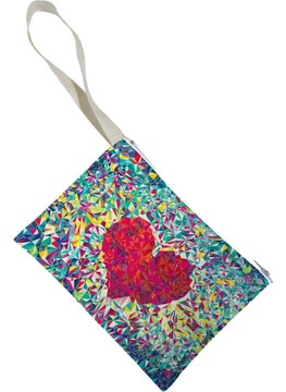 BEAM Unisex Colorful Hearts Patterned Clutch Bag 