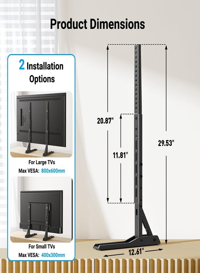 PERLESMITH Universal TV Stand Mount for 20-75 Inch TVs, Height Adjustable Table Top TV Stand, Great Load-Bearing Replacement TV Legs with Steel Holds up to 110lbs, Max VESA 800 x 600mm PSTVS01 - Image 4