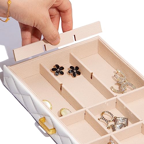 FEIYAN Extra Large Jewelry Box Organizer with 10 Drawers - Premium Faux Leather Storage Case & Velvet Lining | Modern Scandinavian Design for Rings, Necklaces, Earrings - Image 5