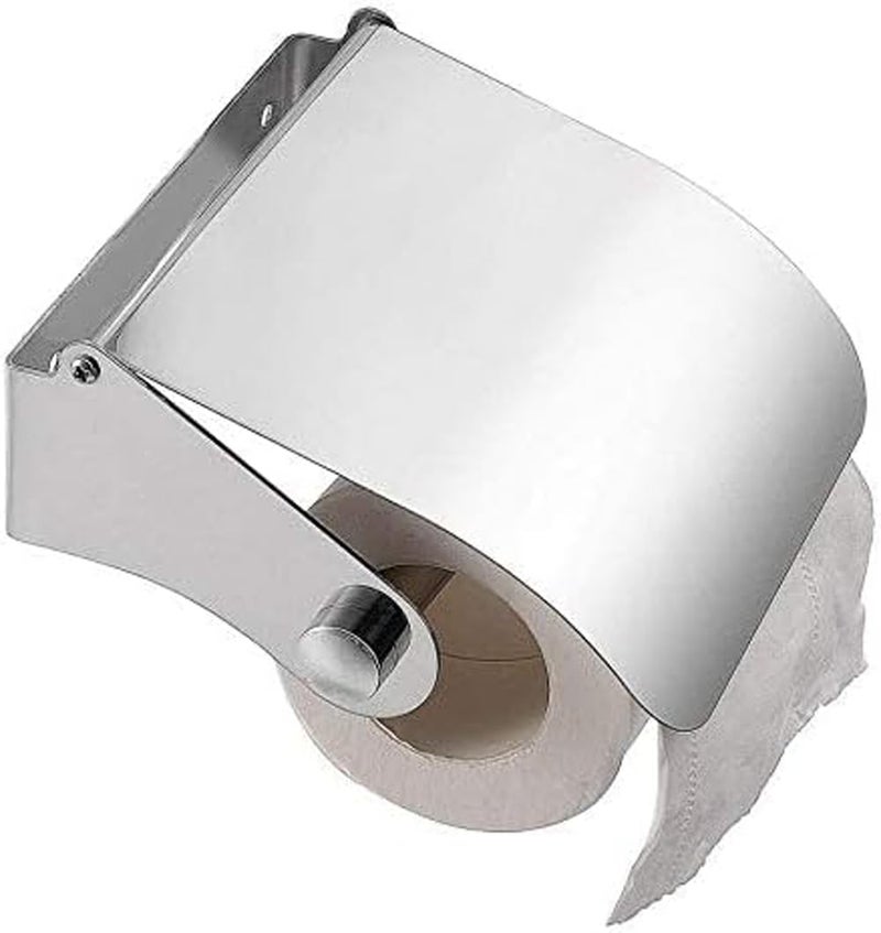MLD MLD Toilet Paper Holder Tissue Holder Roll Paper Holder Box Durable Bathroom Accessories (Material- Stainless Steel, Silver) Pack of -1 - Image 1