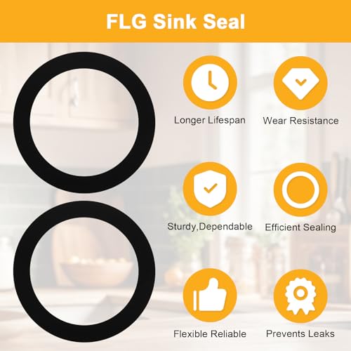 LanKstet Kitchen Sink Drain Rubber Gasket for Insinkerator,Garbage Disposal Gasket Seal Ring Replacement Kit,FLG Putty Free Sink Seals,4 pcs - Image 4