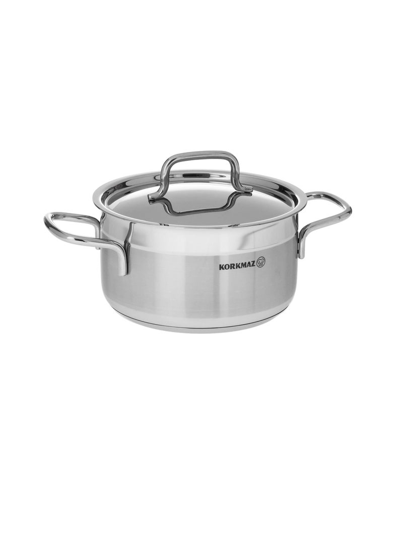 Korkmaz Korkmaz stainless steel deep pot 18/10 size 18 * 10 cm