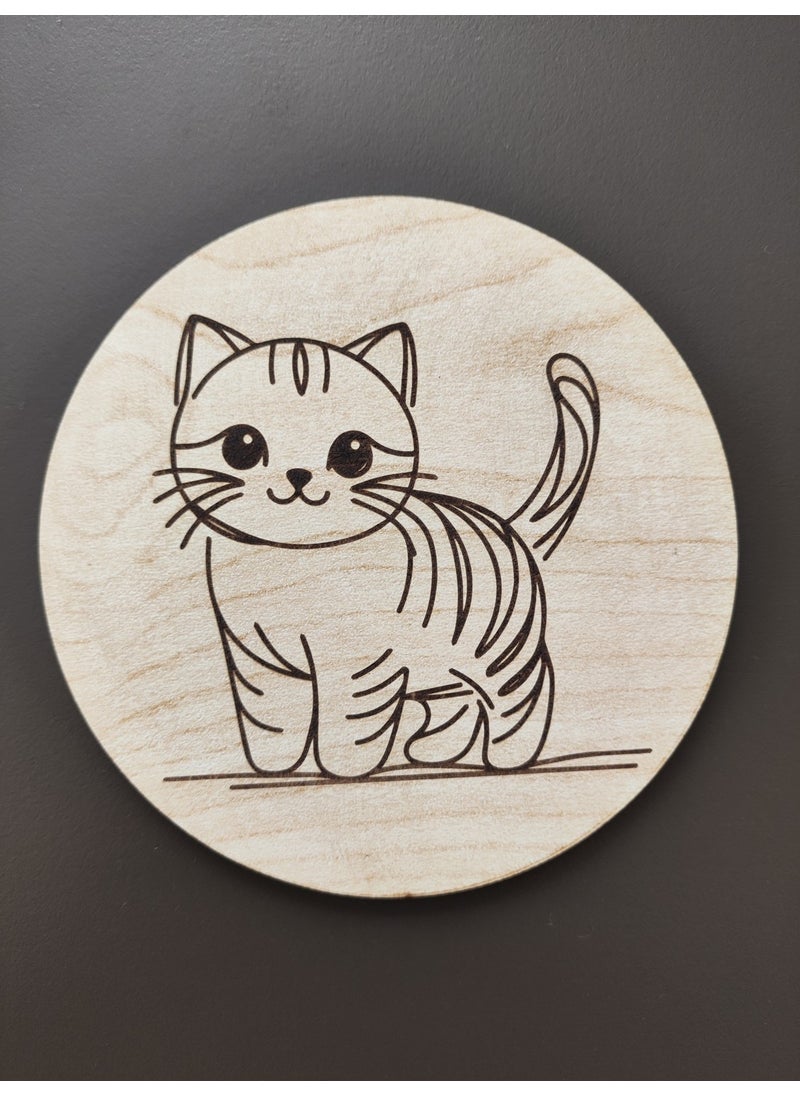 Cnr Garden 3-Piece Wooden Coaster | Animal Themed | 10CM  - Image 3