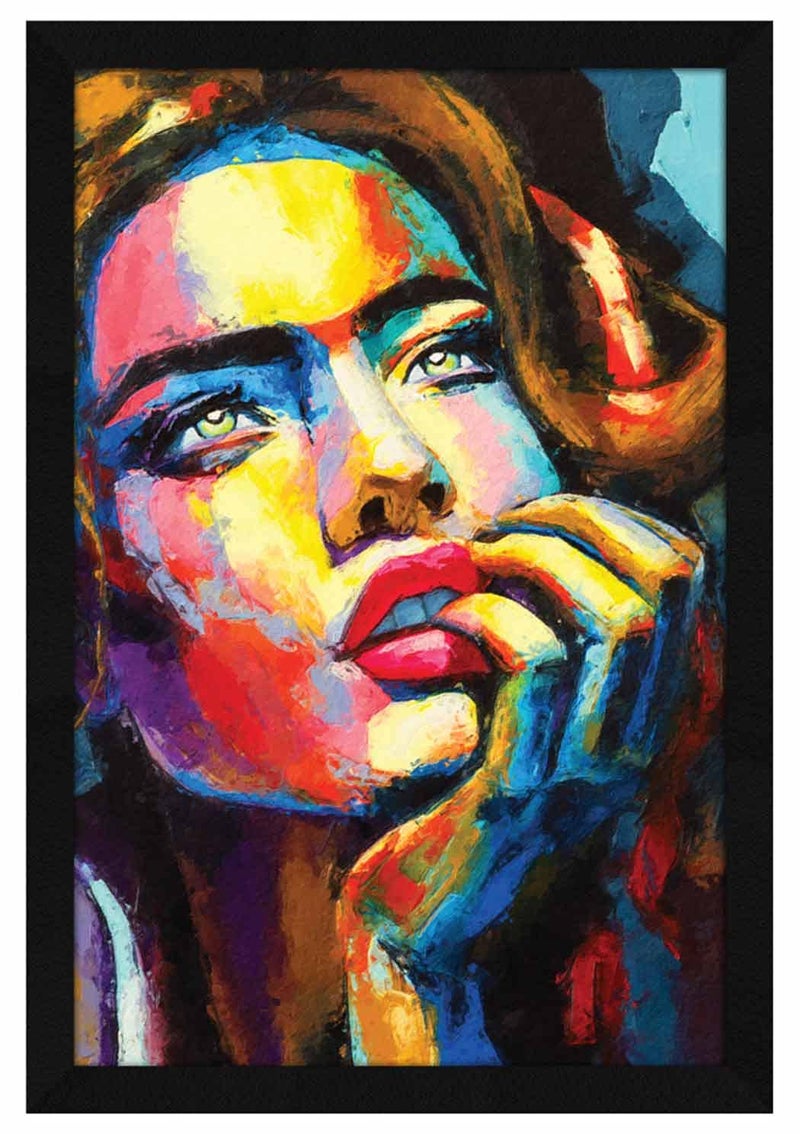 ArtX Abstract Women Wall Art Painting FramedWall Decor For Living Room Drawing Room 120 x 180 Inch Synthetic Wood Paper Set of 1