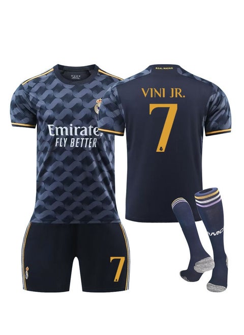 2023/24 Real Madrid Away Football Jersey Vinicius Junior #7 Fan Football Jersey/Shorts Socks Gift Set Youth Sizes & Adult Sizes