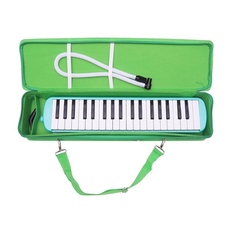 Juarez 37 Key Melodica JMLD37GR Musical Instrument Soprano Air Piano Keyboard Pianica with Carrying Bag, 1 Soft Long Tube, 1 Mouthpiece, Wipe Cloth, Green - Image 4