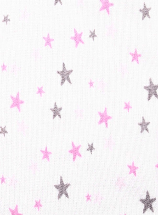 Lamaze Organic Baby Baby Girls Pull On 4 Pack Leggings, Pink Solid/Striped, 3 Months - Image 5