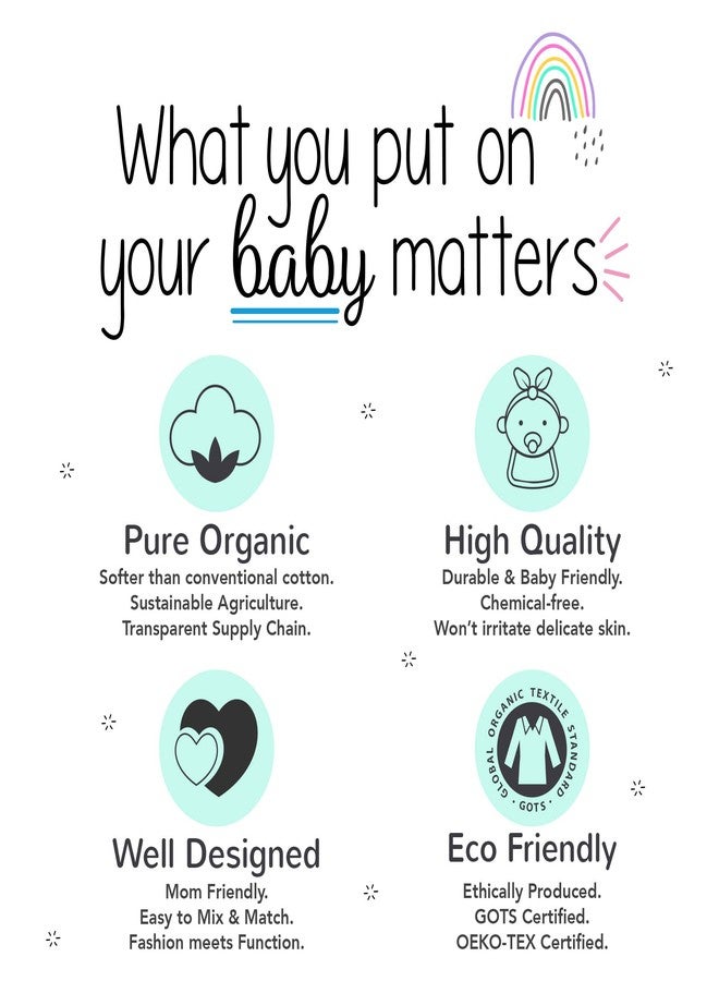 Lamaze Organic Baby Baby Girls Pull On 4 Pack Leggings, Pink Solid/Striped, 3 Months - Image 2