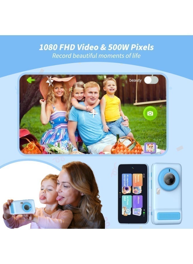 NEXORX Snap Buddy Kids AI Camera – Smart Digital Camera for Kids with AI Recognition, Photo-to-Text, Learning Games, Dual Camera, Fun Filters & Educational Features – Perfect Gift for Boys & Girls Blue - Image 2