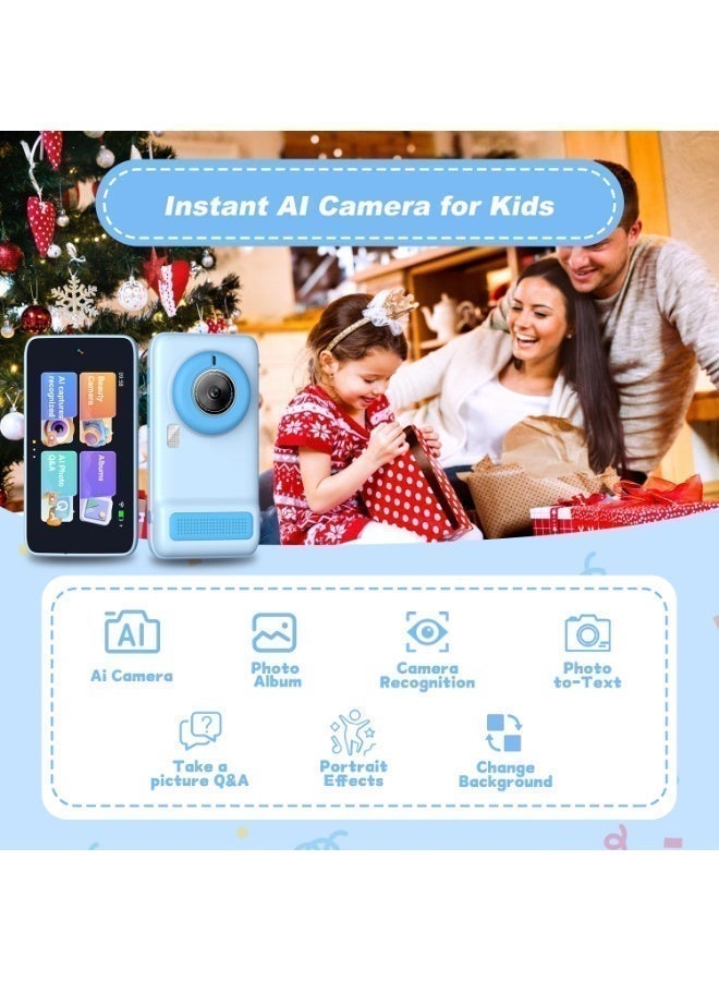 NEXORX Snap Buddy Kids AI Camera – Smart Digital Camera for Kids with AI Recognition, Photo-to-Text, Learning Games, Dual Camera, Fun Filters & Educational Features – Perfect Gift for Boys & Girls Blue - Image 3