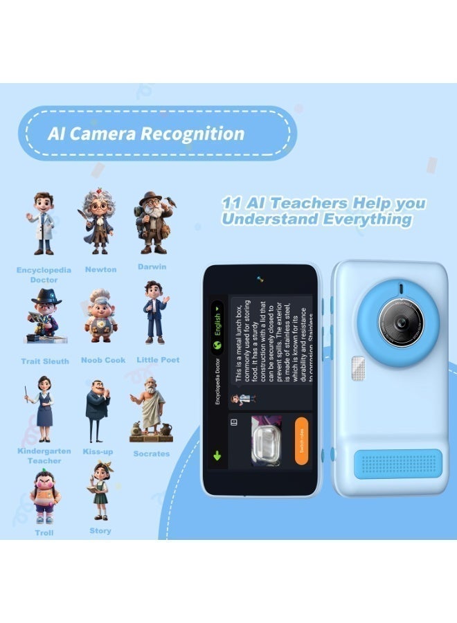 NEXORX Snap Buddy Kids AI Camera – Smart Digital Camera for Kids with AI Recognition, Photo-to-Text, Learning Games, Dual Camera, Fun Filters & Educational Features – Perfect Gift for Boys & Girls Blue - Image 4