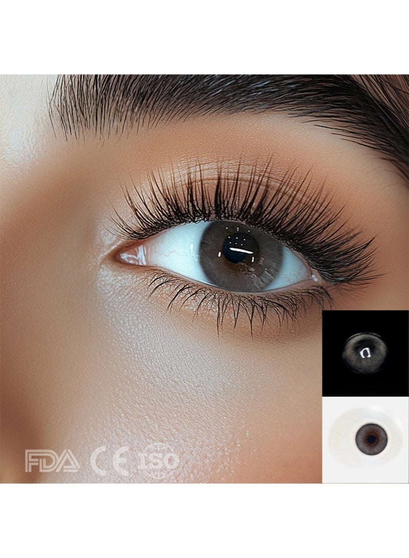 ARUWA Frozen Pear Lenses Yearly Colored Contact Lenses, Unisex Cosmetic Contact Lenses, Natural Fashion Lenses, 40% Water Soft Contacts,Lens Diameter 14.0mm - Image 2