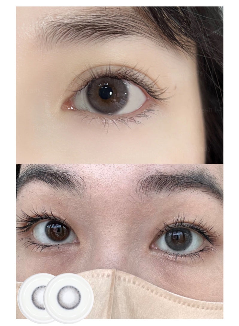 ARUWA Frozen Pear Lenses Yearly Colored Contact Lenses, Unisex Cosmetic Contact Lenses, Natural Fashion Lenses, 40% Water Soft Contacts,Lens Diameter 14.0mm - Image 4