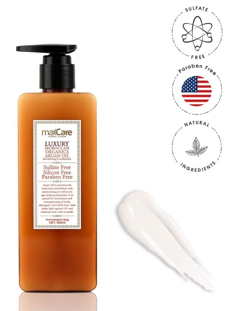 Maxcare Max Care Moroccan Argan Oil Organic Hair Conditioner Sulfate Free Best Deep Moisturizing for Dry Hair Repairs Damaged Hair Safe for Color Treated Hair 300ml - Image 2