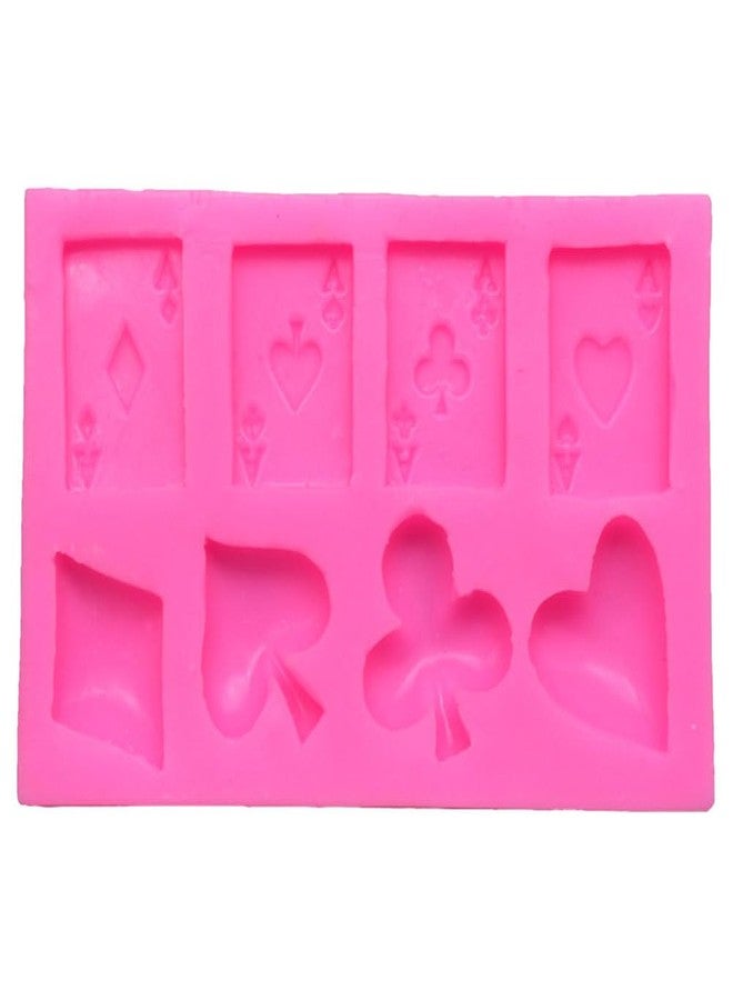GRIRIW Poker Baking Mold Silicone Candy Mold for Diy Cake Decoration and Chocolate Making Multi-Use Fondant 4.76X2.83X0.47 Inches for Home Kitchen - Image 1