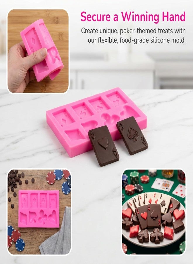 GRIRIW Poker Baking Mold Silicone Candy Mold for Diy Cake Decoration and Chocolate Making Multi-Use Fondant 4.76X2.83X0.47 Inches for Home Kitchen - Image 3