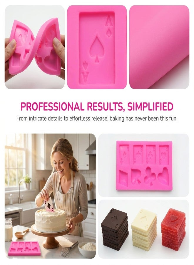 GRIRIW Poker Baking Mold Silicone Candy Mold for Diy Cake Decoration and Chocolate Making Multi-Use Fondant 4.76X2.83X0.47 Inches for Home Kitchen - Image 5