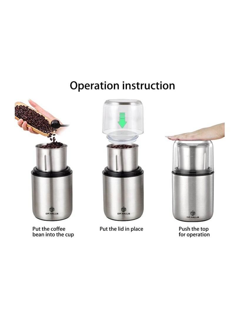 DR MILLS DM-7452 Electric Dried Spice and Coffee Grinder, Grinder and chopper,detachable cup, Dishwasher safe, Blade & cup made with SUS304 stainless steel - Image 4