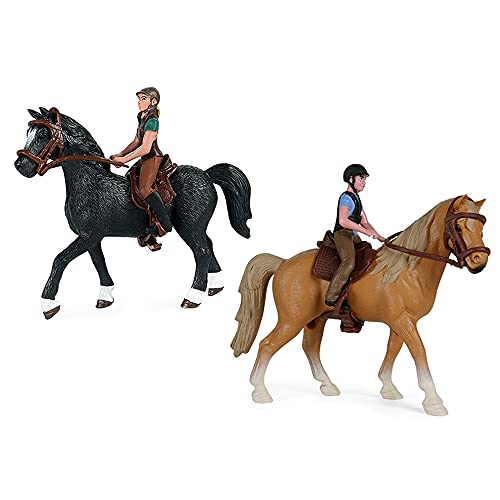 RCOMG Horse Toys Playset with Cowboy Western Rodeo Toys for Girls and Boys Farm World Horse Club Rider with Horse Figurines - Image 1