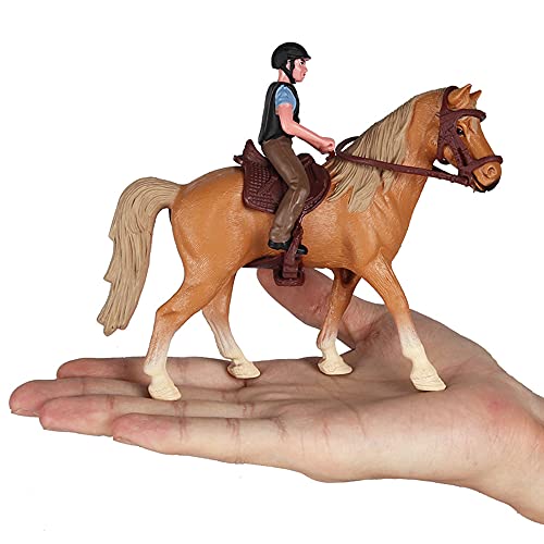 RCOMG Horse Toys Playset with Cowboy Western Rodeo Toys for Girls and Boys Farm World Horse Club Rider with Horse Figurines - Image 5