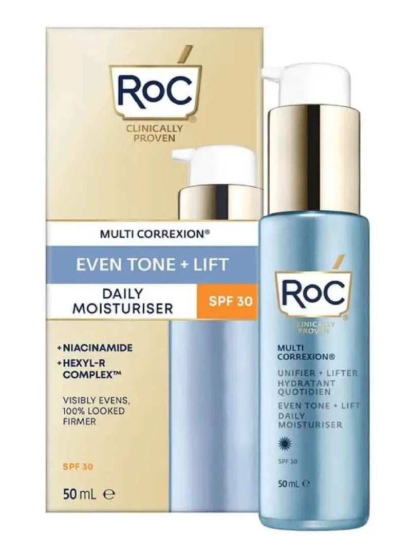 روك Roc Multi Correxion Even Tone + Lift Daily Moisturizer SPF30 لتغير اللون وبشرة الوجه المترهلة 50 مل