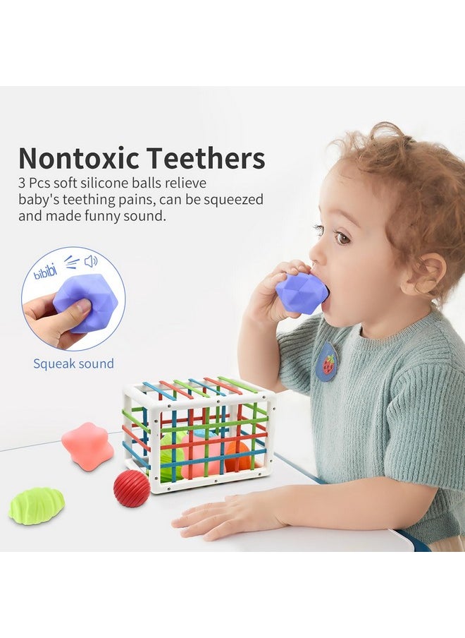AiTuiTui - Montessori Baby Toys For 1 Year Old Boy Girl Gifts, Shape Sorter Baby Toys 6 12 18 Months Early Learning Sensory Bin With 3 Soft Textured Balls, Toddlers Toy For Age 1 2 3 Autistic Children - Image 1