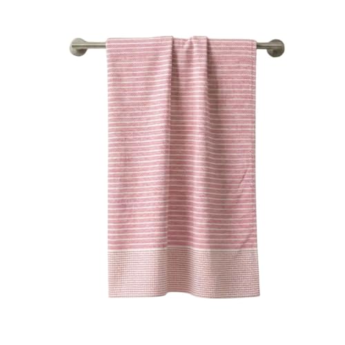 Athom Trendz Athom Living Premium Cotton Light Weight Quick-Dry High Absorbent Cotton Bath Towel Pink Stripes, 75x150 Cm (Pack of One) - Image 2