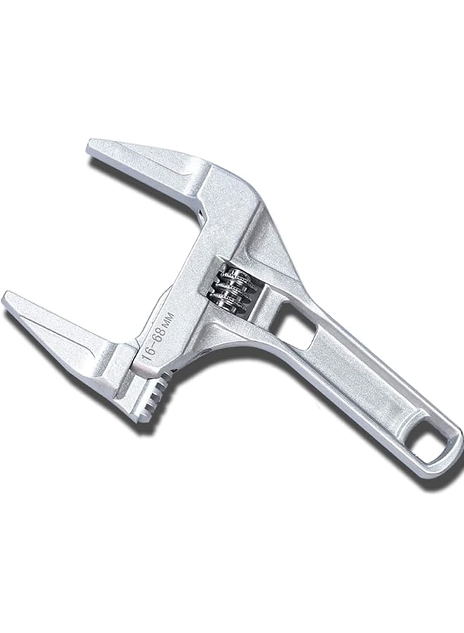 promass Adjustable Wrench – 6 to 68mm Wide Opening Jaws Adjustable Spanner with Short Handle – Aluminum Alloy Light Weight Plumbers Spanner Nut Key Hand Tool for Bathroom, Washbasin etc - Image 1