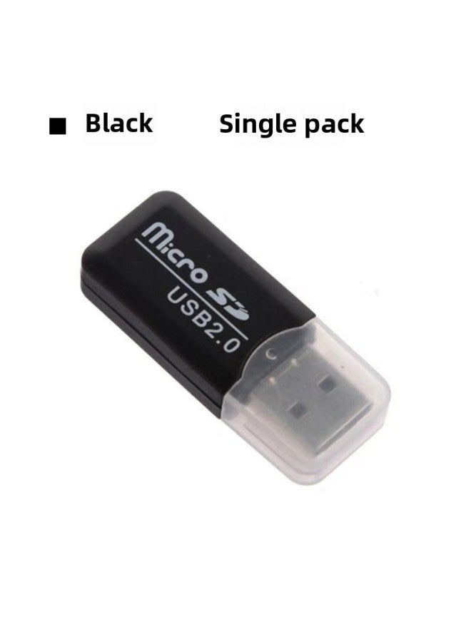 Card Reader TF Card/MICROSD Card/Mobile Phone Memory Card Converter U Disk High Speed 2.0 Multifunctional SLR-Color:[black 1 Piece]-Capacity:Default Item  - Image 1