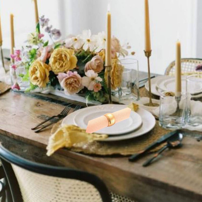 CEALXHENY Napkin Rings Set of 12  Gold Decorative Metal Napkin Holder for Wedding Party Holiday Banquet Christmas Circle Serviette Buckle Household Decor (12PCS) - Image 4