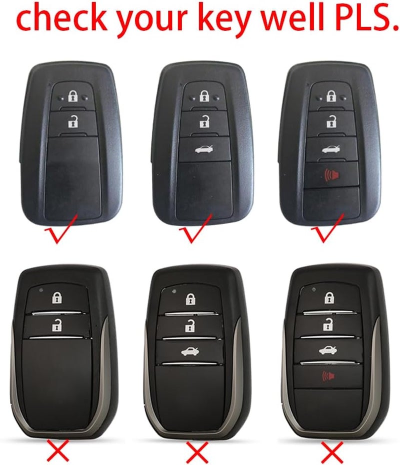 7Cylinder Silicone Key Fob Cover Compatible with Toyota - 2 Pcs for Various Models (4 Buttons - Old) - Image 2